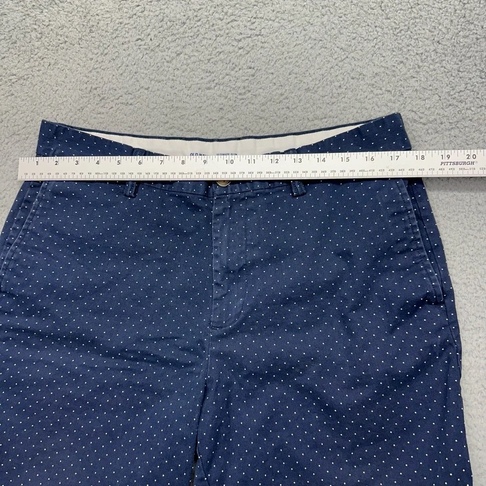 Old Navy S/553239-04 Mens Size 34 Ultimate Slim Navy Dots Chino Shorts 700062622